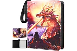 KHLEROX Classeur Carte à Collectionner, Compatible Avec Cartes Pokemon Peut Contenir 900 Cartes Avec 50 Pochettes Amovibles, Pochette Rangement Transparente, Porte Carte pour Filles et Garçons (900 pochettes)