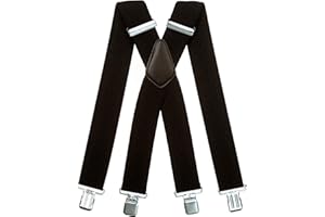Olata Bretelles Extra Larges pour Hommes – 5 cm de Large, Robustes et Réglables avec Clips Solides, Idéales pour le Travail et les Tenues Habillées