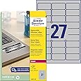 Avery Zweckform L6011-20 Heavy-Duty Labels 63.5 x 29.6 mm Weather-Resistant 20 Sheets / 540 Labels Silver