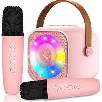 Micro Karaoke Enfant sans Fil avec 2 Micro, Portable Karaoké Bluetooth avec lumière LED et Effets de Changement de Voix Jouets de karaoké pour Enfants HiFi Mini Microphone Karaoké Complet (Violet