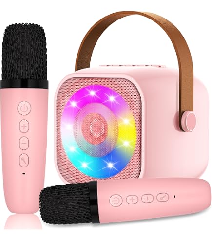 Dislocati – Micro Karaoké Bluetooth Pour Enfant – 2 Micros Sans Fil – Licorne – LED – Cadeau Fille 3-12 Ans