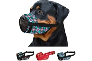 CollarDirect Hundemaulkorb - Verstellbar, Weich, Atmungsaktiv, Nylon für Kleine, Mittlere, Große Hunde, Gegen Kauen, Bellen, Beißen - 3 Tribal Muster (Pattern 3)