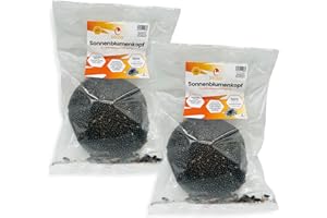 Eivolution Sonnenblumenkopf - 2 Stück - getrocknet zur Hühnerbeschäftigung - Reich an Nährstoffen, Fetten und Vitaminen