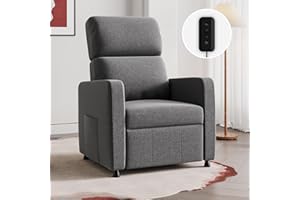 JUMMICO Poltrona di Relax Elettrica Reclinabile con Schienale Regolabile, Poltrona TV, per Camera, Soggiorno e Home Cinema, in materiale lino