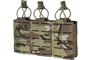 IDOGEAR Bolsa Táctica Molle Bolsas de Revistas LSR 5,56 mm Portador de Revistas de Rifle Airsoft Militar Corte Láser Triple Bolsa de Herramientas Prácticas