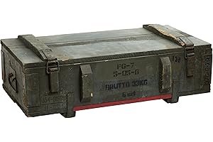 KISTENKOLLI ALTES LAND Caja militar de municiones para almacenamiento, de estilo vintage y shabby, caja de madera para guardar vino, manzanas, 80 x 42 x 24 cm
