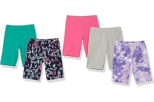 Amazon Essentials Pantaloncini da Ciclismo Midi (in precedenza Spotted Zebra) Bambine e Ragazze, Pacco da 5