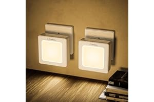 LQWELL® Luce Notturna con Presa Pieghevole con Sensore Crepuscolare, Lampada Notturna con LuminositÀ Regolabile, Luce Automatica con Presa, Luce di Orientamento (Bianco, 2 Pezzi)