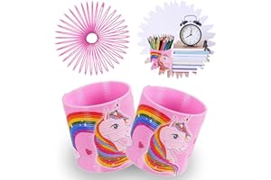 SRV HUB 2Pcs Unicorn Magic Spring Toy, Rainbow Slinky, Summer Kids Christmas Stocking Fillers, Fun for Kids, 6.5cm