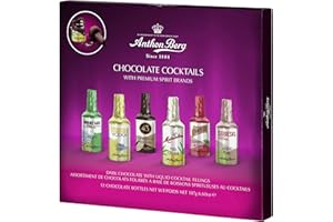 Anthon Berg - Cioccolatini Ripieni di Liquore Mix Cocktails, Confezione Regalo Elegante, Originali dalla Danimarca, 187 Grammi, 12 Pezzi