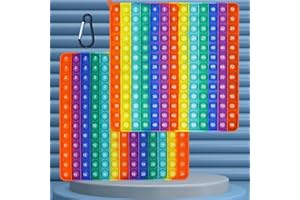 LISINGLINGO Multiplication table doll double-sided front side multiplication 12x12 back side addition 12+12 push bubbles to make popping sounds rainbow stress toys suitable for relieving anxiety educat