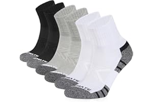 CLOSEMATE Męskie Sportowe Skarpety 6 Pary Skarpetki do Kostki Oddychające Bawełniane Antypoślizgowy do Biegania i Tenisa