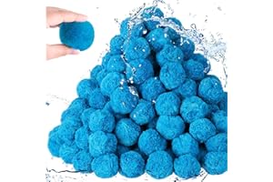 Hperu Boules de Filtre à Piscine 1,54 LB Fibre Filtre de Piscine Médias réutilisables Boule de Bain Filtre écologique Boule de Sable Bleu écologique Alternative Aquarium Bath Ball Filtre