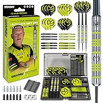 Brass Barrel Darts Unicorn Core Plus Steel Tip Darts - Rubberised Brass Barrels, Gripper 3 Shafts, Multiple Weights (21g-26g) For Precision Play Professional Darts
