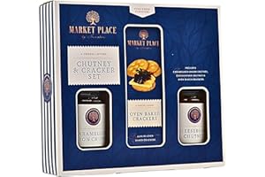AKEDE Hampers & Gourmet Gifts - Sweet & Savoury Chutney & Crackers Set - Cheeseboard Chutney, Caramelised Onion Chutney, And Oven Baked Crackers - Food Gifts For Cheese And Afternoon Tea Lovers