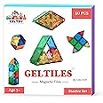 GELTILES Starter Play Set - 10 Pcs Set of Strong Building Magnetic Tiles Constructing and Creative Learning Educational Multicolor Toy for Kids Age 3+ Gifting Return Gift Box (10 Pcs Set)