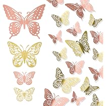 CAYUDEN - Adesivi da parete, 3D a farfalla, 3D, decorazione per casa, soggiorno, camera da letto, decorazione per feste, decorazione domestica