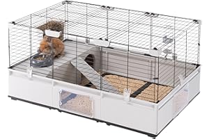 Ferplast Cage pour Lapins, Cage pour cochons d'Inde,cobayes, Cage à Lapin, Modular 2, Extensible, Cage à Lapin, Accessoires Inclus, Facile à Nettoyer, 109 x 72 x h 56 cm