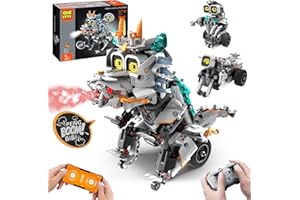 QHECTTY Technik Roboter Kinder für Jungen, 3-IN-1 Technik Bauspielzeug mit App-Fernsteuerung,Dinosaurier/Motorrad/Roboter Programmierbares Bauspielzeug für Kinder,Geschenke für Jungen und Mädchen ab 6+ Jahren
