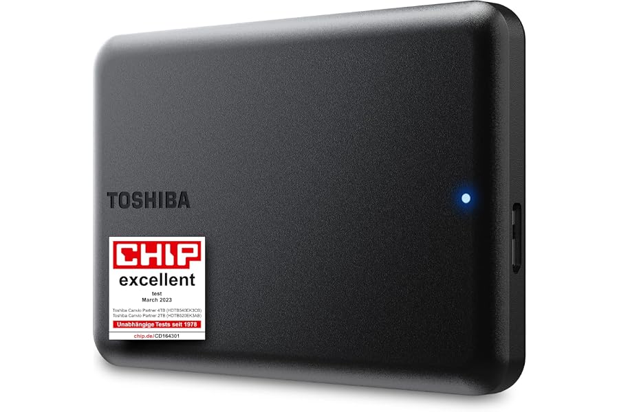 Toshiba Canvio Partner 2TB - Disco Duro Externo portátil de 2,5'', USB 3.2, Compatible con Mac y Windows. (HDTB520EK3AB)