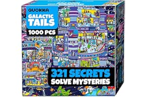 QUOKKA 1000 Piece Jigsaw Puzzle for Adults Galactic Tails – Premium Box Packaging with Extra Fun Challenges - Stunning Galaxy Dog Puzzle - Perfect for Relaxation - Creativity & Gift Giving