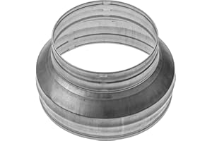 REPA MARKET Metallo Riduttore di Condotto Tondo 200 a 150 mm - Tubo di Raccordo in Acciaio Zincato per Scarico e Sfiato - Riduzione Accoppiamento