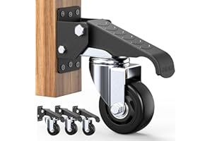HOLKIE Ruote per banchi da lavoro pesanti 75 mm Ruote retrattili con funzione di sollevamento e abbassamento Rotazione di 360° Ideale per banchi da lavoro o altre attrezzature Carico massimo di 500 kg