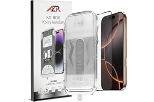 AZR iPhone 16e / 14/13 Pro / 13 (6.1'') İle Uyumlu [PREMIUM] Ekran Koruyucu Hizalama Aparatlı [Kolay Kurulum] ve Uygulanırken Camın Altında Toz Bırakmayan Darbelere Karşı Ekstra Güçlü Cam