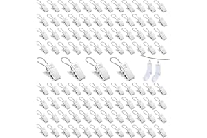 QTKSCEADLNCE 100 Piezas de Clips para Cortinas de Acero Inoxidable, con Mordida Fuerte Clip Cortina de Metal Pequeños con Ganchos Fácil Instalación para Cortinas Luces de Hadas Fotos Tiras de Luz Decoración Hogar