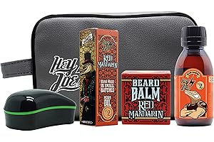HEY JOE! - Bearded Survival Kit Delux Nº 2 | Kit de Barba para el Cuidado de Hombre - Bálsamo, Aceite, Shampoo, Cepillo y Neceser para Barba Saludable