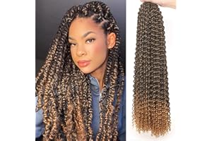 Leeven 7 Packs Water Wave Passion Twist Crochet Hair Pre Looped 24 Inch Long Bohemian Crochet Braids Hair for Black Woman 18 Strands/Pack Ombre Passion Twist Hair Extension T27#