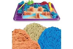 Coo11 3 Color Kids Motion Sand Set Play Sand Magic Sand Toys for Kids Variety of Color Moving Sand Castle Compatible with Any Molding Clay