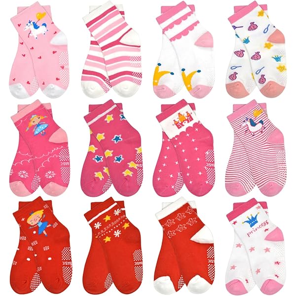 Lot De 6 Paires De Chaussettes Sport Enfants – Rayures Et Cœurs, Coton Extensible, Tailles 3-12 Ans