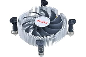 Akasa Aluminium Intel Mini-ITX cooler | TDP 35W | 26mm Low Profile CPU Cooler | 75mm PWM Fan | Heatsink with Aluminium Core | EBR Bearing | For Intel LGA775, LGA115x, LGA1200 | AK-CC7122EP01