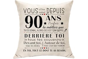 Hasodeo 90 Ans Cadeaux Original Décoration d'anniversaire Homme Femme 90 Ans Tante Maman Papa Grand-père Grand-mère Âge Cadeau d'anniversaire - Vous Été Aimé Depuis 90 Ans (90)