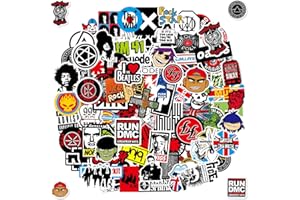 QXWUYAZBRYL 100 Pezzi Adesivi Rock Band, Stickers Rock and Roll, Adesivi Rock Band Classici, Musica Heavy Metal Punk Sticker, Adesivi Stickers Bands Vintage per Laptop Skateboard Bagagli Chitarra Moto