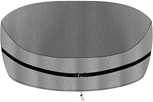 ZOALXZNT Sonneninsel Oval Abdeckung Wasserdicht,Sonneninsel Schutzhülle Oval mit Kordelzug und Verstellbare Schnallen,Abdeckhaube Sonneninsel Oval 420D Oxford-Stoff (Grau, 235*150*85/45cm)