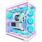 FOIFKIN F300 ATX PC Case with 7 PWM ARGB Fans, Gaming PC Case, Mid-Size Computer Case with Panoramic Glass, RAD 360mm Support