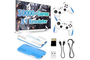 QISHENKOLA X10 Pro Retro Gaming Stick Retro Game Console,50000+ Classic Games 51 Emulators,4K HD Game Stick,2.4G Dual Wireless Controllers,S905X3,Plug and Play Retro Gaming Console,Gift for Adult (White128G)