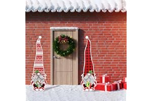 KINBOM 2pcs Déco Extérieur Noël, 110cm Grands Panneaux de Cour de Nains de Noël avec Piquet en Métal Décorations de Cour Extérieure de Noël Décor de Patio Porche et Cour de Pelouse