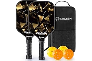Sukeen Ensemble de Raquettes de Pickleball, 2 Pickleball Paddles en Fibre de Verre, Série Ciel Etoilé, Haute Absorption des Chocs, Pickleball Set Légère Convient aux Débutants