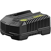 Stanley - FatMax SFMCB14-QW V20 4A (18V) V20 Piller i&ccedil;in Hızlı Pil Şarj Cihazı, Siyah