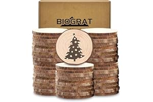 BIOGRAT Dischetti Dischi di Legno 6 cm 50 pz, (6-7 cm) Tronco Legno decorativo