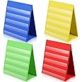 Azonee 4 Pcs Tabletop Pocket Charts, 4 Colors Double Sided Pocket Chart 13 x 12 Inches Self Standing Desktop Chart, Schedule Display Chart for Home, Classroom, Office (Red, Yellow, Blue, Green)