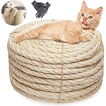 Corde Sisal 6mm X 20m Pour Chat - Idéale Pour Réparer Ou Créer Un Arbre à Chat DIY - Inclue Colle Verte