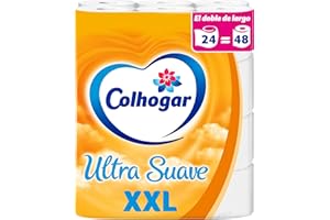 Colhogar Ultra Suave XXL x24 - Papel Higiénico Suave - Paquete con 24 Rollos Extra Grandes - Papel de Baño de 2 Capas - 100% Libre de Perfume - Blanco