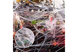 AJUNLKVDR Decoration Halloween,Halloween Decoration,Toile D'araignée,Araignées,30 Pièces Pour Jardin D'araignées,60g,Ensemble de Toile D'araignéE Effrayante,Décorations de Fête En Toile D'araignée,Réutilisables