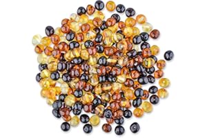 GENUINE AMBER Baltischer Bernstein lose Perlen Poliert gebohrt 10 Gramm – 3 verschiedene Größen zu wählen – 6 verschiedene Farben zur Auswahl Large 8-9mm gemischt