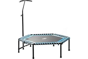 ‎BODYCOACH BODYCOACH Fitness-Trampolin 124cm groß klappbar höhenverstellbarer Haltegriff Gummiseil-Federung 6-eckig