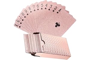YUZHOU Rose Gold Poker Cards - Magic Game Playing Cards With Gold Foil, Plastic Waterproof Deck for Family, Birthday Party